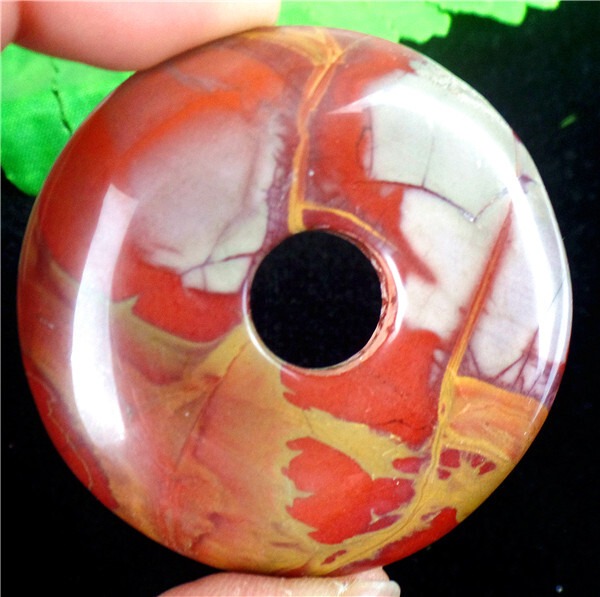 47x7mm Natural Brown Red Noreena Jasper Donuts Pendant Bead AD65425