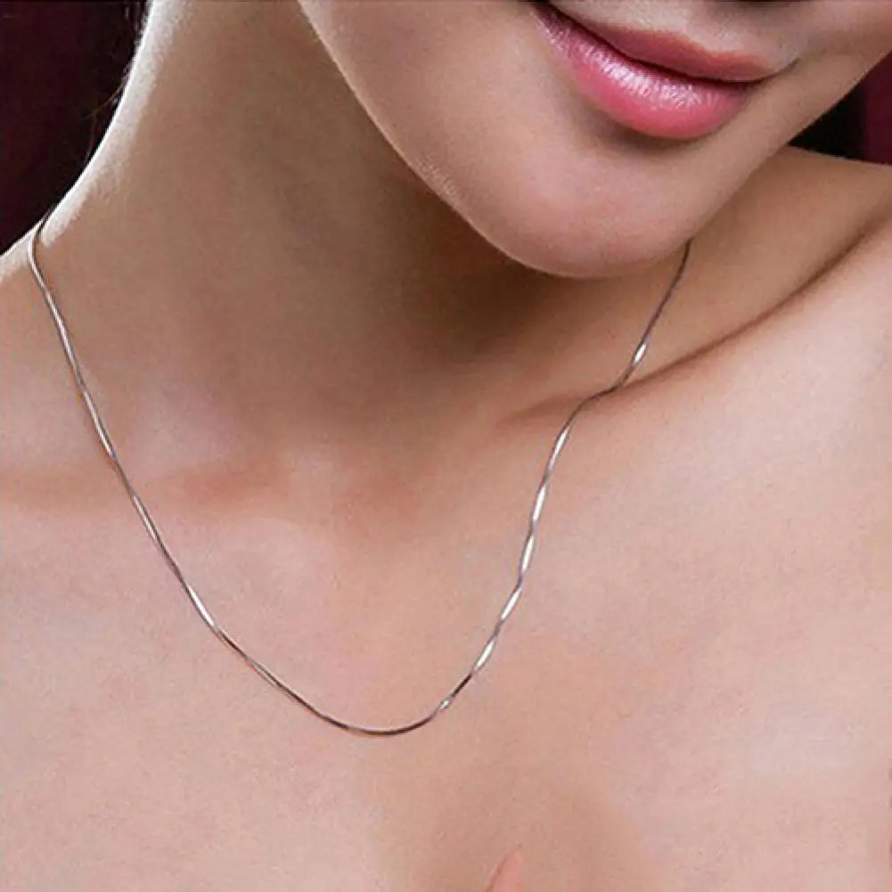 16″/18″/20″/22″/24″ Women’s Simple Design 925 Sterling Silver 2mm Snake Chain