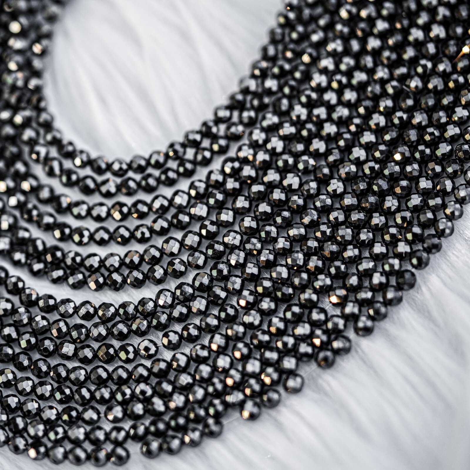Black Moissanite Beads, 26 CT Black Beads, Black Faceted Diamonds Beads Lock