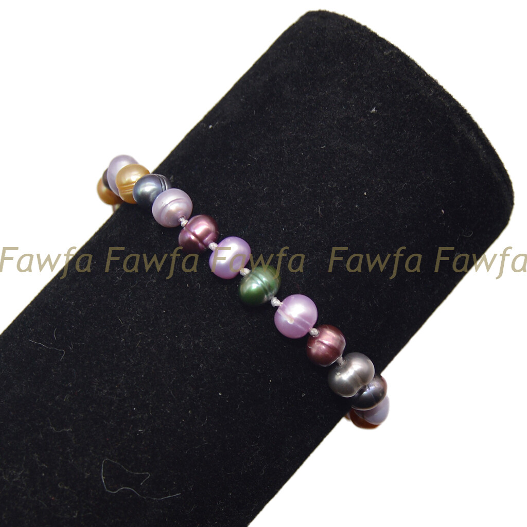 Natural Multicolor 6-7mm Freshwater Pearl Necklace Bracelet Earrings Jewelry Set