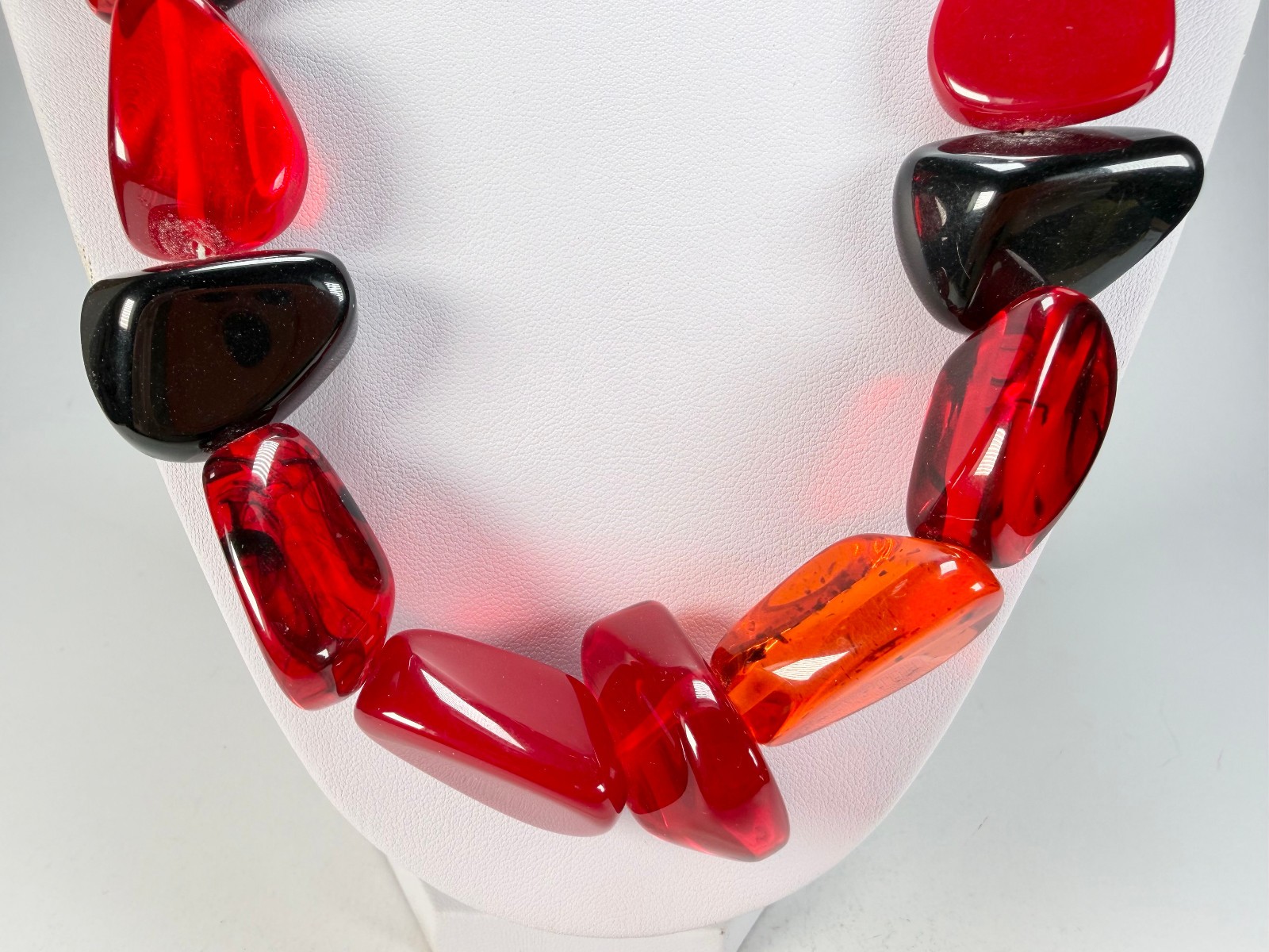 Jackie Brazil “Diamonds” Passion Mix Flintstone Bone 80cm Necklace ( N0080 )