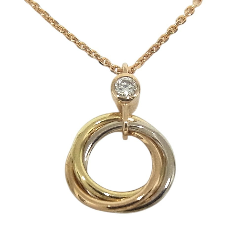 CARTIER Necklace Diamond Baby Trinity K18PG Pink G[n A] Authentic From Japan