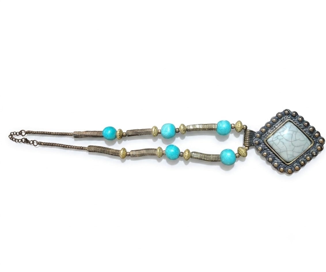 Retro Ethnic Style Turquoise Pendant Necklace for Women
