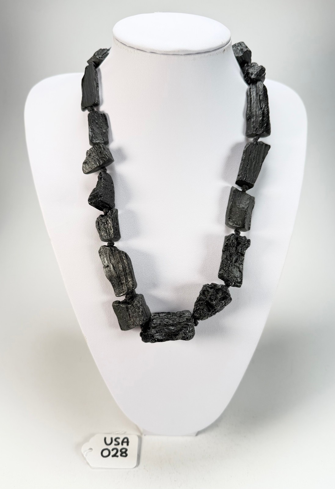 Jackie Brazil “Black Pieces” Charcoal Resin Necklace on Cord 45cm ( N2724 )