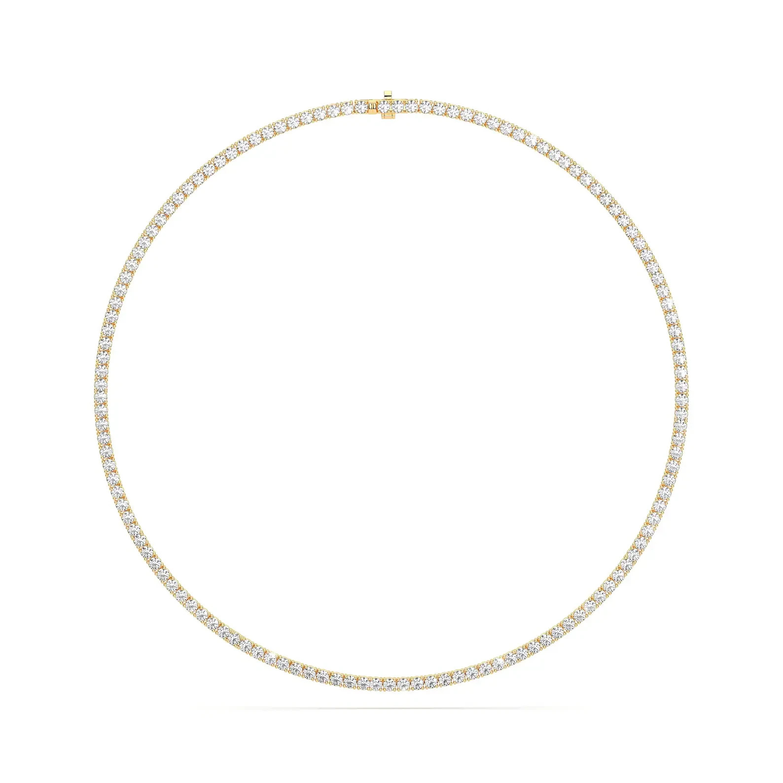 Lab Grown 12 Ct Round Cut EF VS Diamond Bridal Tennis Necklace in 14K Solid Gold