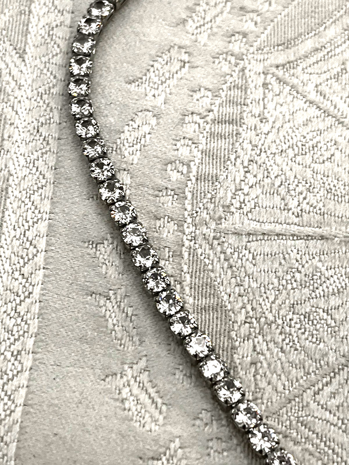 Tennis Necklace 50 cm CZ Stones Silver Colored Necklace