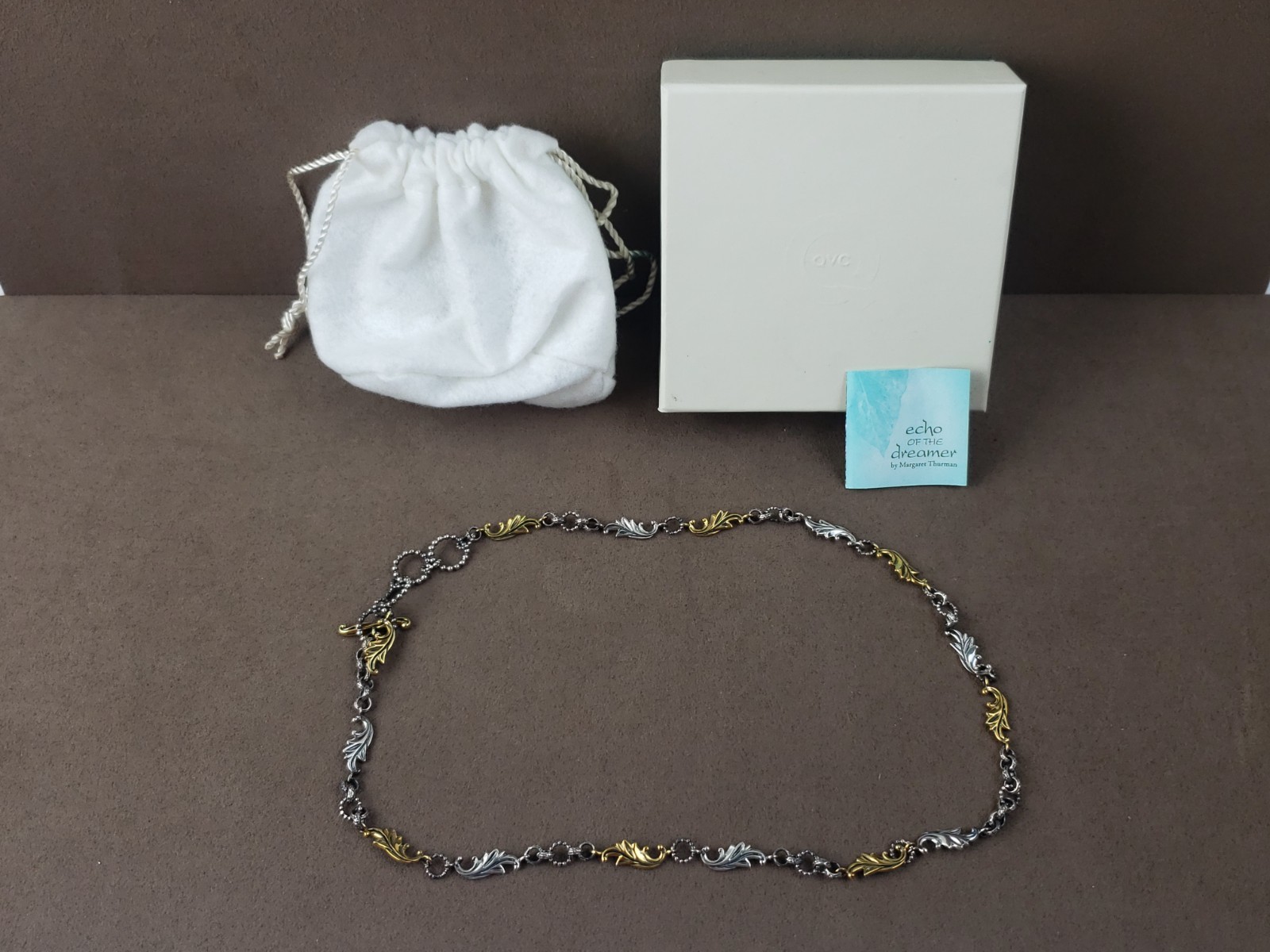 QVC Margaret Thurman Echo of the Dreamer Sterling Silver & Bronze 22″ Necklace