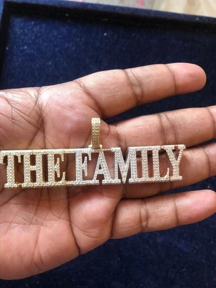 3 Ct Round Cut Lab Created Diamond ‘THE FAMILY’ Pendant 14K Gold Plated