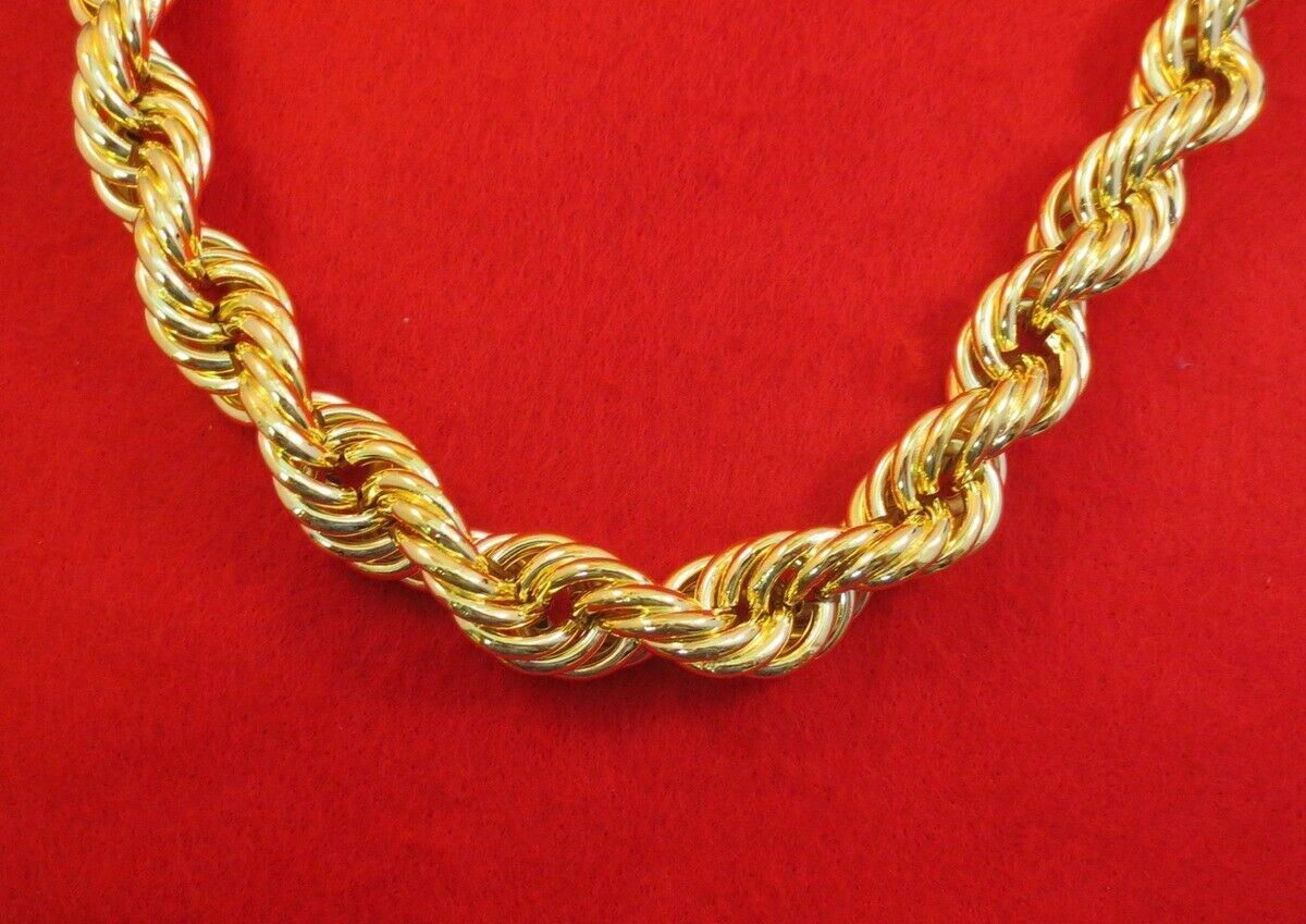 24″ ,26:,28″,30″BLING DOOKIE 16mm/ 20 MM 10KT GOLD EP DOOKIE RUN DMC ROPE CHAIN