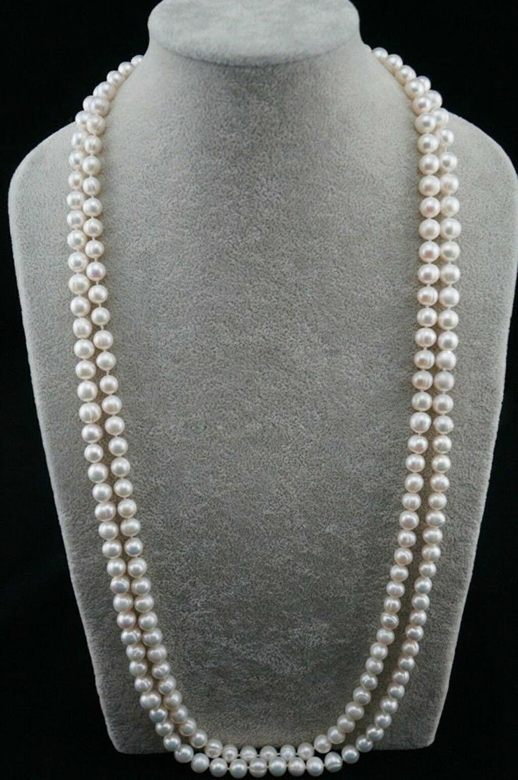 Natural 6-7mm White Akoya Round Pearl Long Necklace 18-100in 14k buckle
