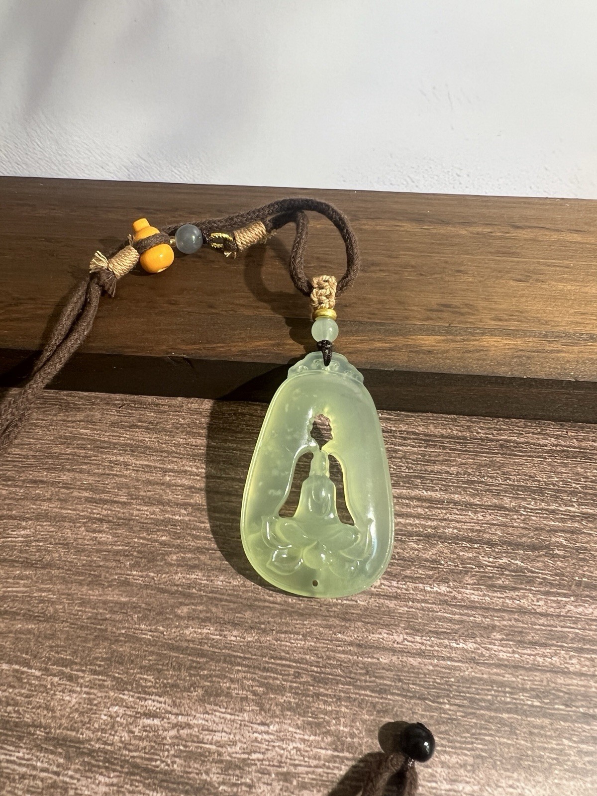 Natural sleeve jade no-phase Buddha hand-woven necklace