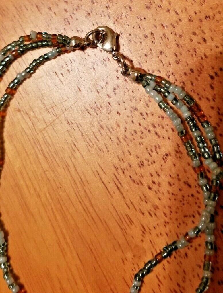 50% off! 27″ Three Strand Seed & Large Plastic Beads Necklace with Lobster Hook
