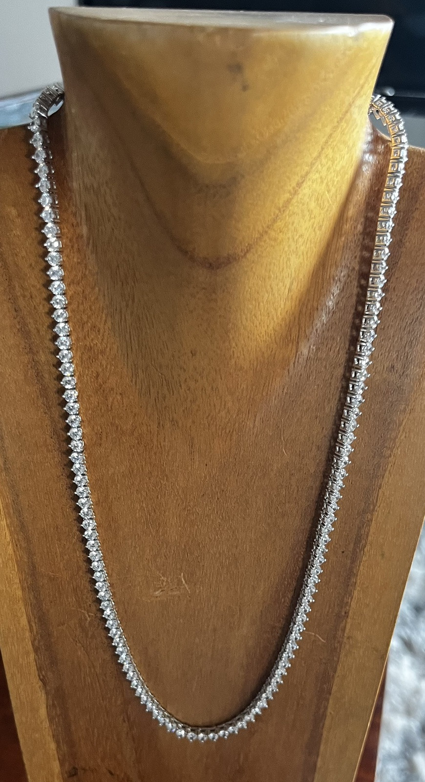 925 Sterling Silver / CZ Necklace China 23 grams 18 Inches Long