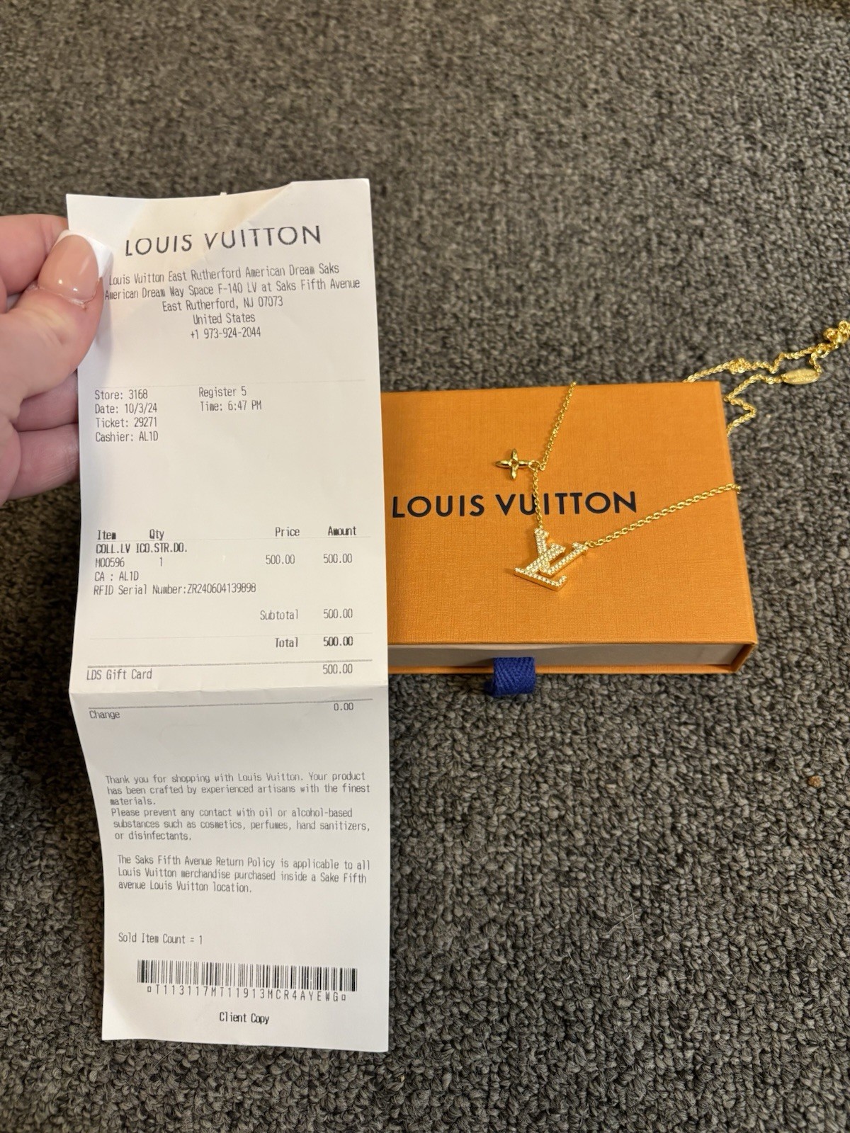 Louis Vuitton Iconic Necklace Authentic Gold