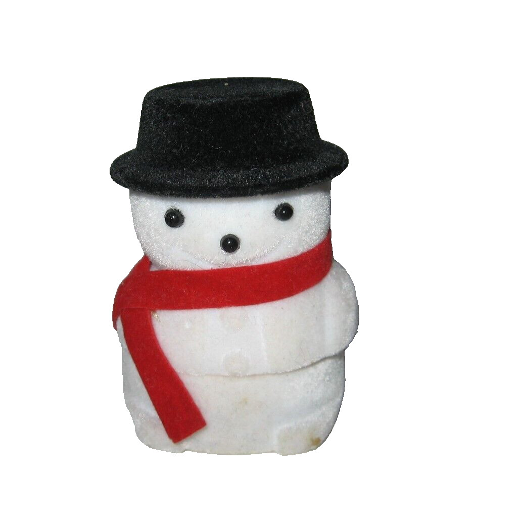 Cubic Zirconia Snowman Necklace in Flocked Snowman Box Silver-tone 18″ Chain