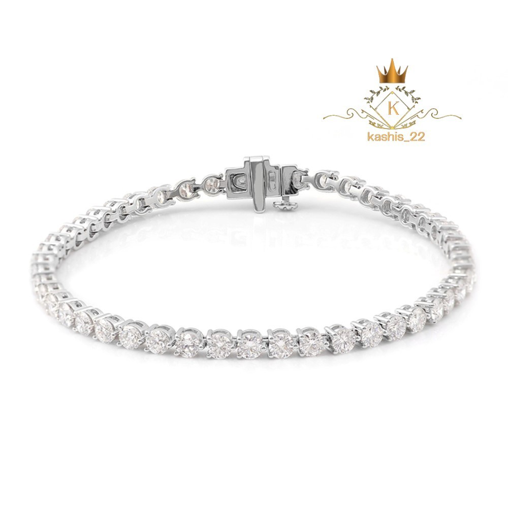 7 ‘Inch Long Tennis Wedding Bracelet Solid 14K White Gold 6 CT Round Cut For Her