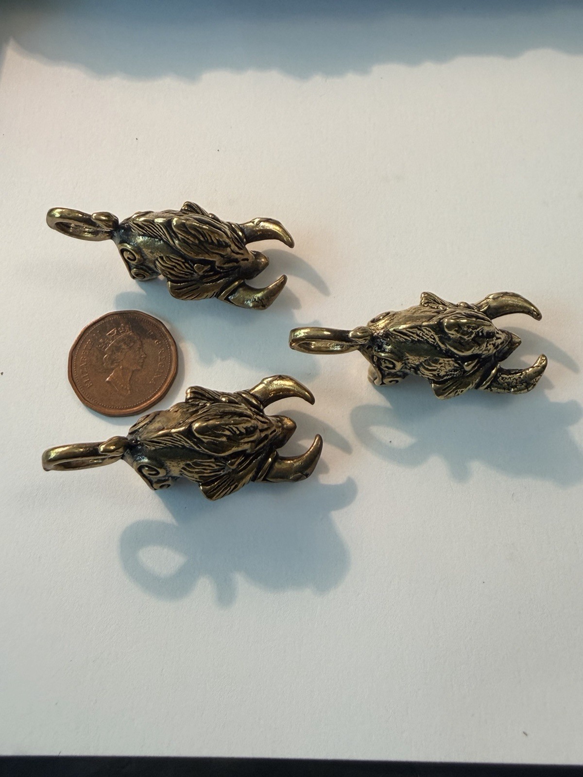 Brass Boar Charms For A Necklace Or Keychain Selling All Three Together
