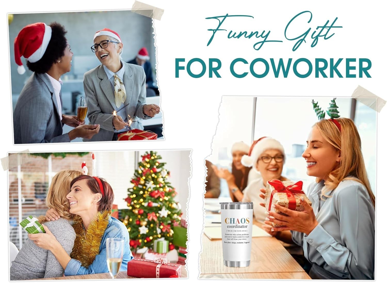 Insulated 20oz Chaos Tumbler – Stylish Christmas Gift for Coworkers & Friends