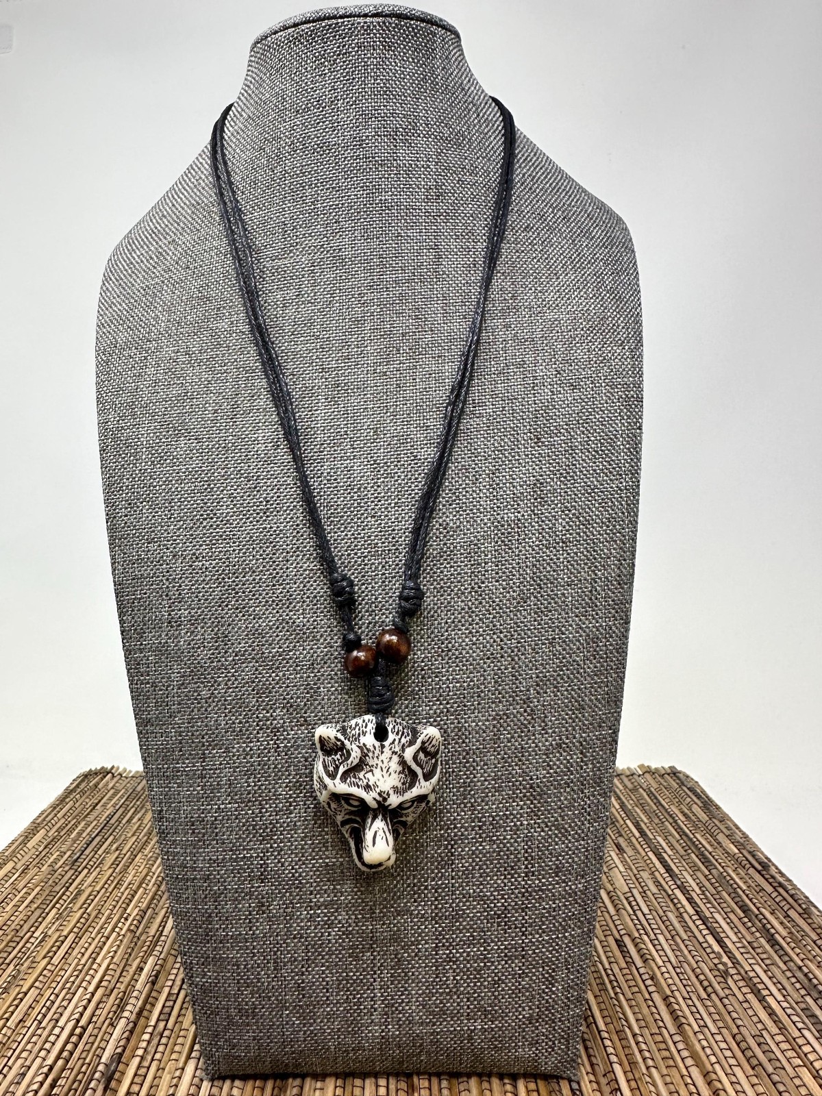 Handcrafted Wolf Pendant Necklace | Adjustable 18-30in Tribal Boho Unisex