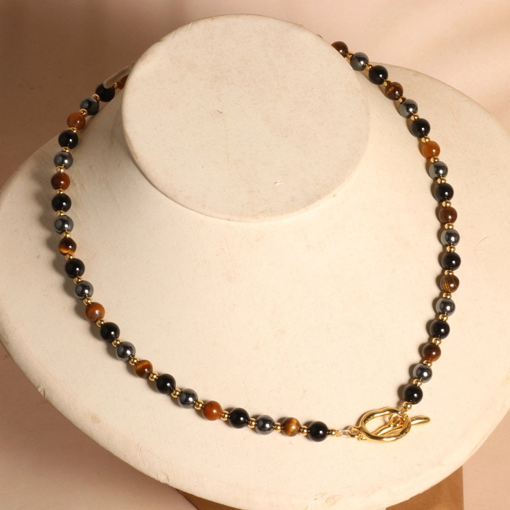 Vintage French OT Clasp Beaded Choker |Handmade Layering Women Crystal Necklace