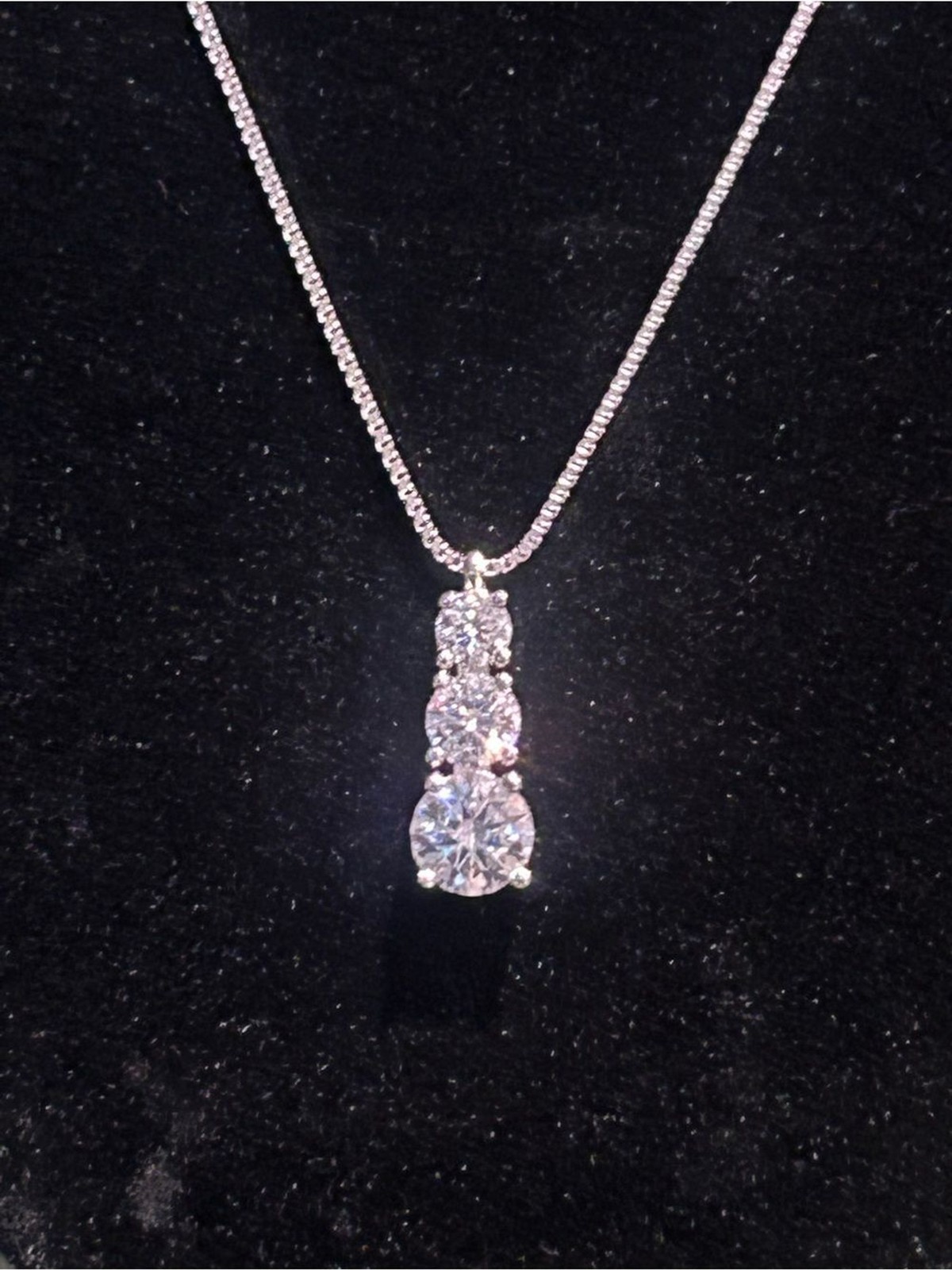 Sterling Silver Diamond/Moissanite Accent Pendant Necklace