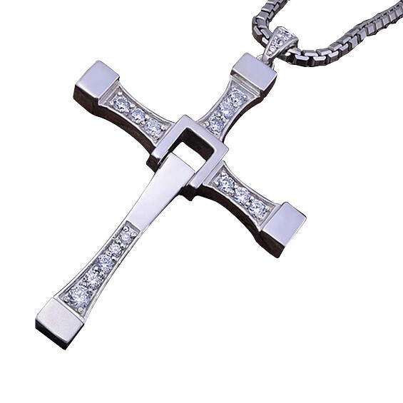 Fast and Furious Movie Dominic Toretto’s Cross CZ Necklace (Pendant + Chain)