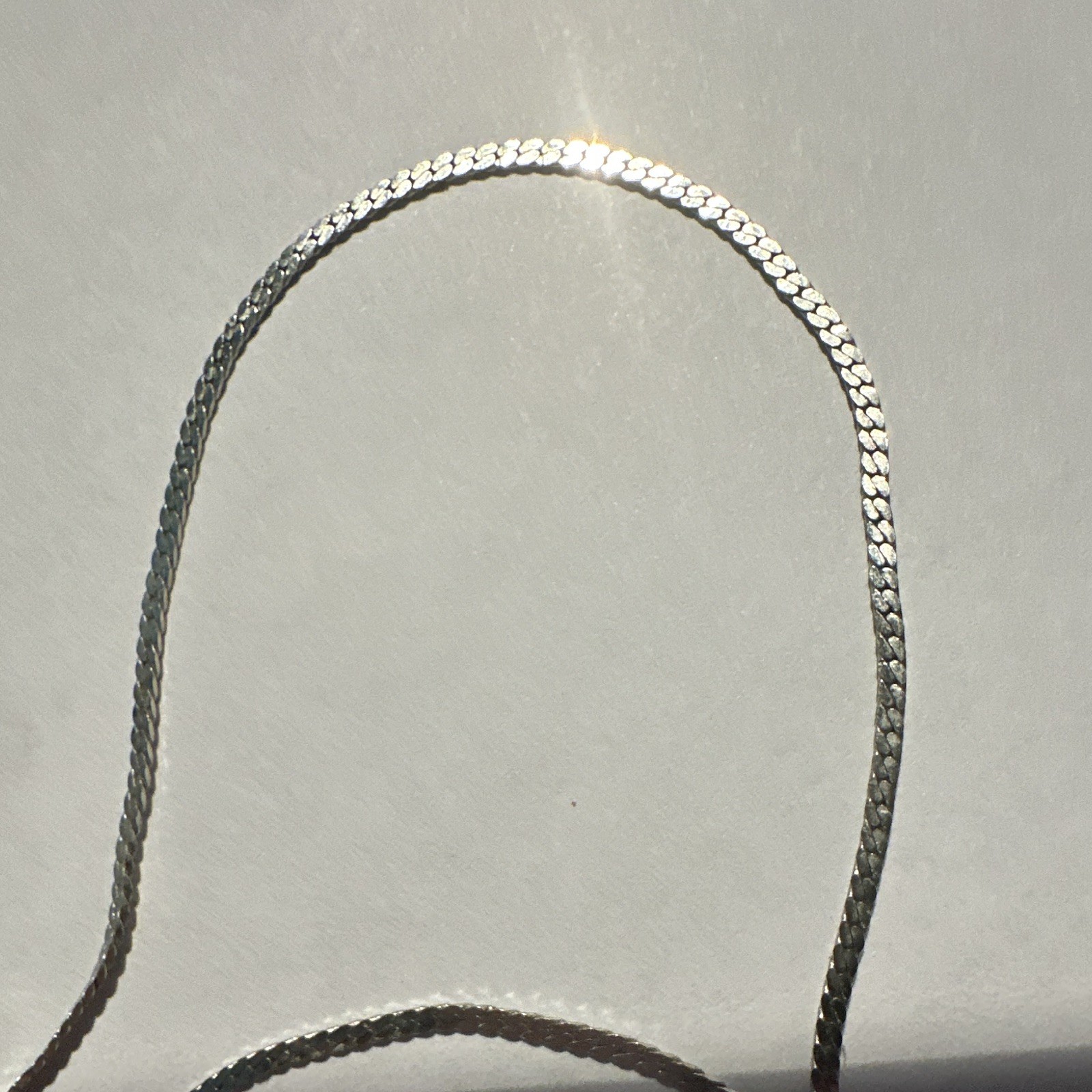 Silver Tone Snake Chain Necklace, Metal, Spring Ring Clasp, 22in.