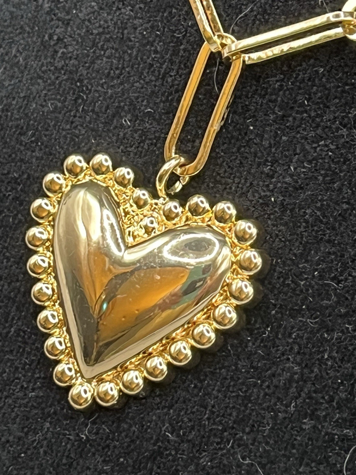 Modern stackable Michelle McDowell 18k Gold Plated Heart necklace 19” NWOT