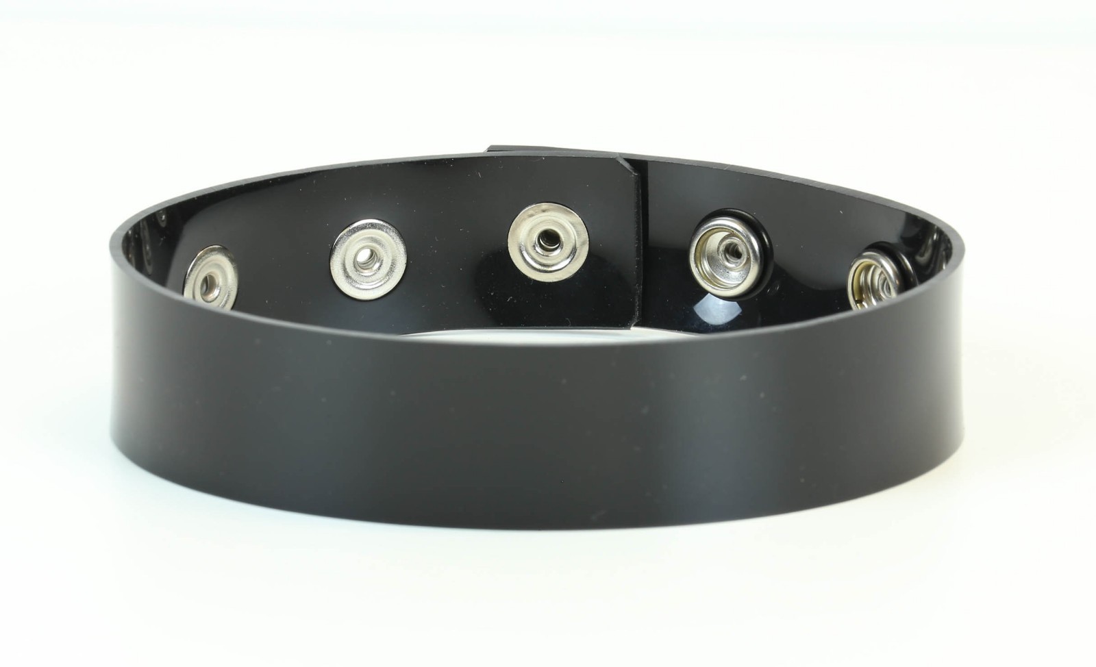 Black Vinyl PVC Plain Wide Arm Band 3 Snap Fetish BDSM Punk Goth Fetish Choker