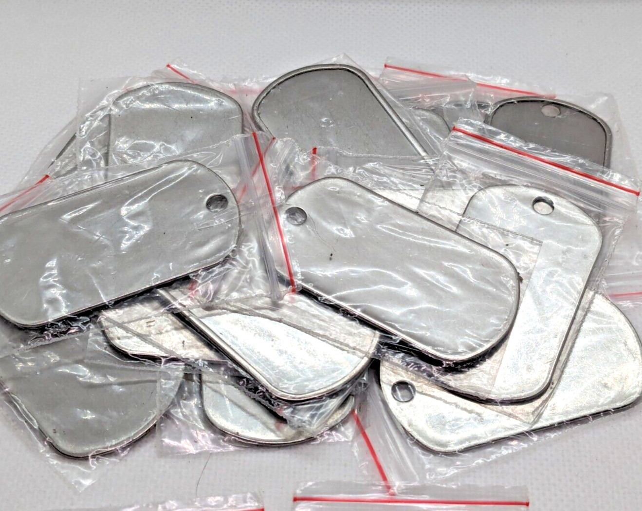 Lot of 30 Blank Plain Stainless Steel Dog Tags Pendant Matte Finish Jewelry