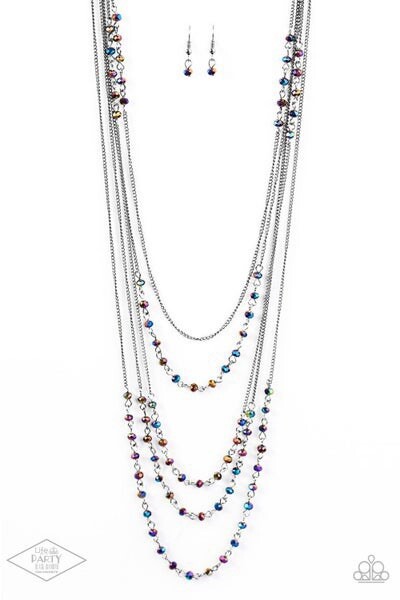 Paparazzi🌈Glitter Go Getter 🔥 OIL SPILL🔥Necklace Set🌈 VHTF 🔥 WOW