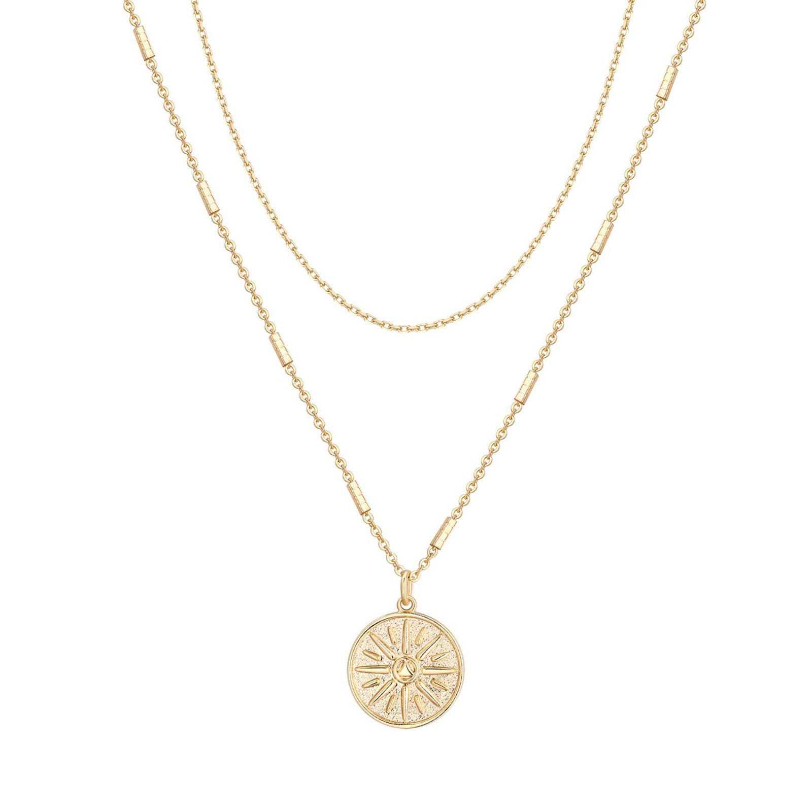 14K Gold Plated Layering Necklaces for Women | Minimalist Pendant Jewelry, Bar,
