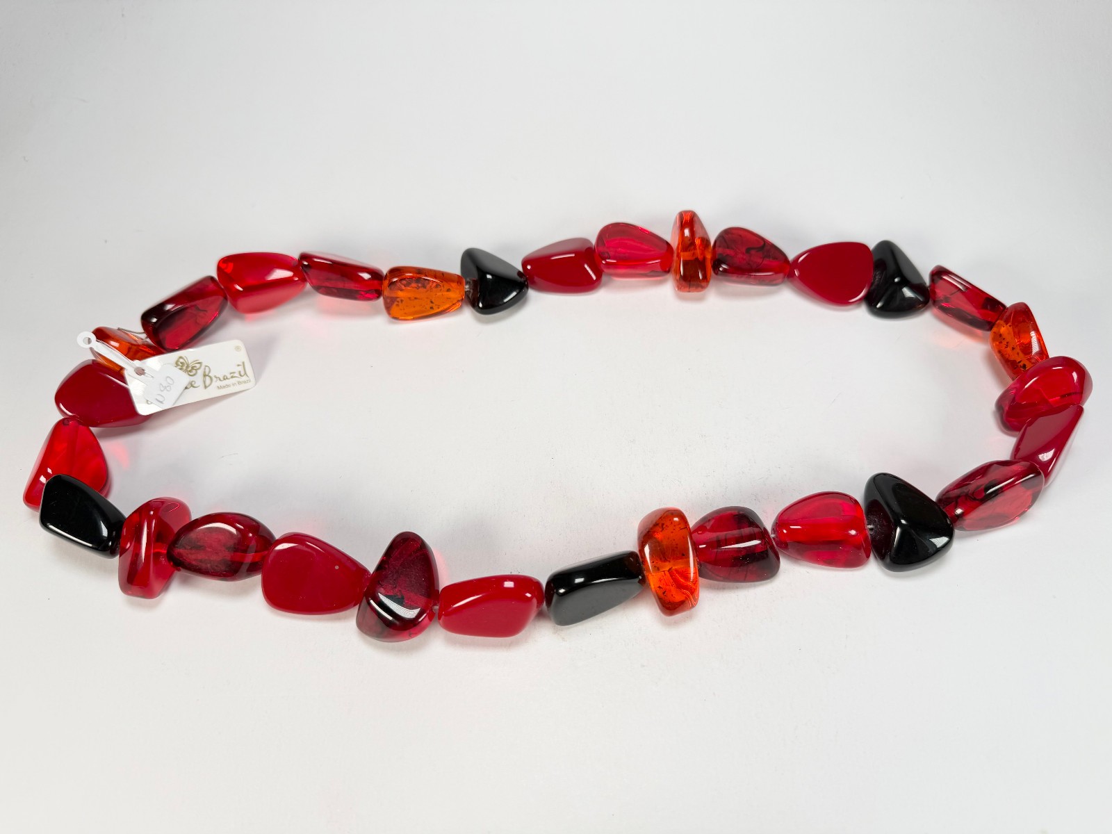 Jackie Brazil “Diamonds” Passion Mix Flintstone Bone 80cm Necklace ( N0080 )