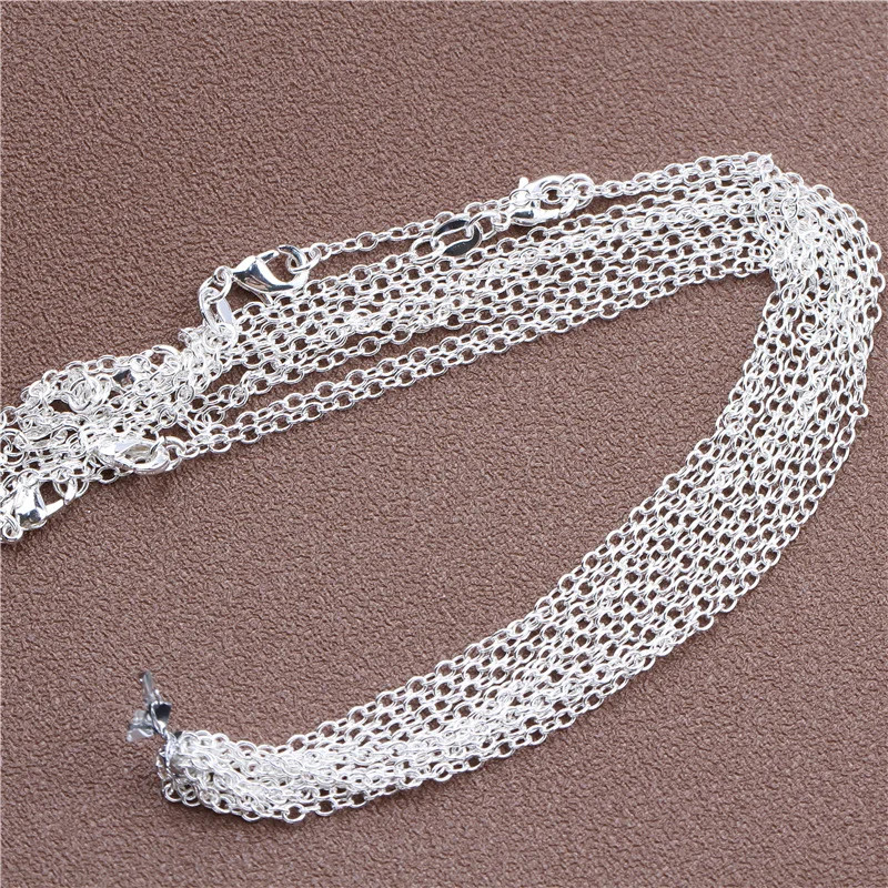925 Sterling Silver Necklace Rolo Figaro Chain 16-30 Inch Women Jewelry