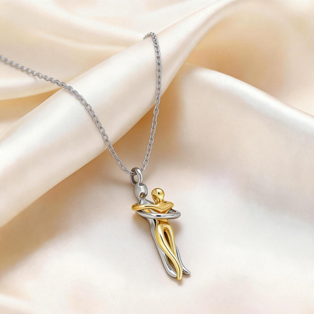 Promise Couple Hug Necklace valentine’s day Hugging Pendant Lovers Jewelry Gift