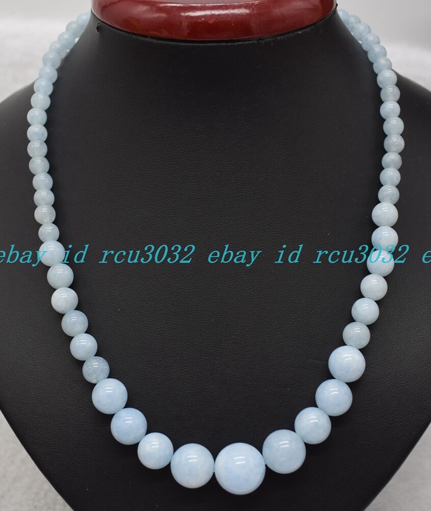 6-14mm Multicolor Natural Gemstone Round Beads Jewelry Necklace 18 Inches
