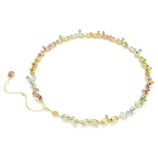 Swarovski Gema Necklace Mixed-cut, glittering and dazzling, rhodium-plated