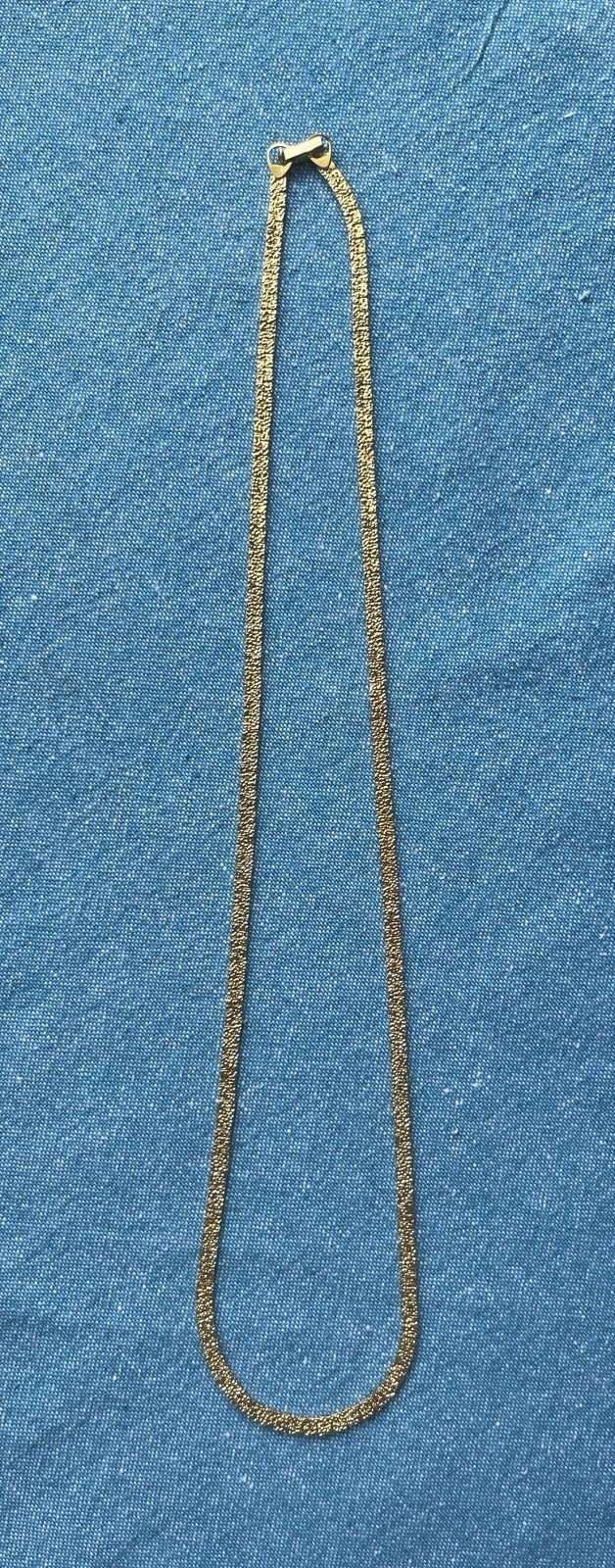 Vintage Gold Tone Nugget Herringbone Reversible Necklace 24”
