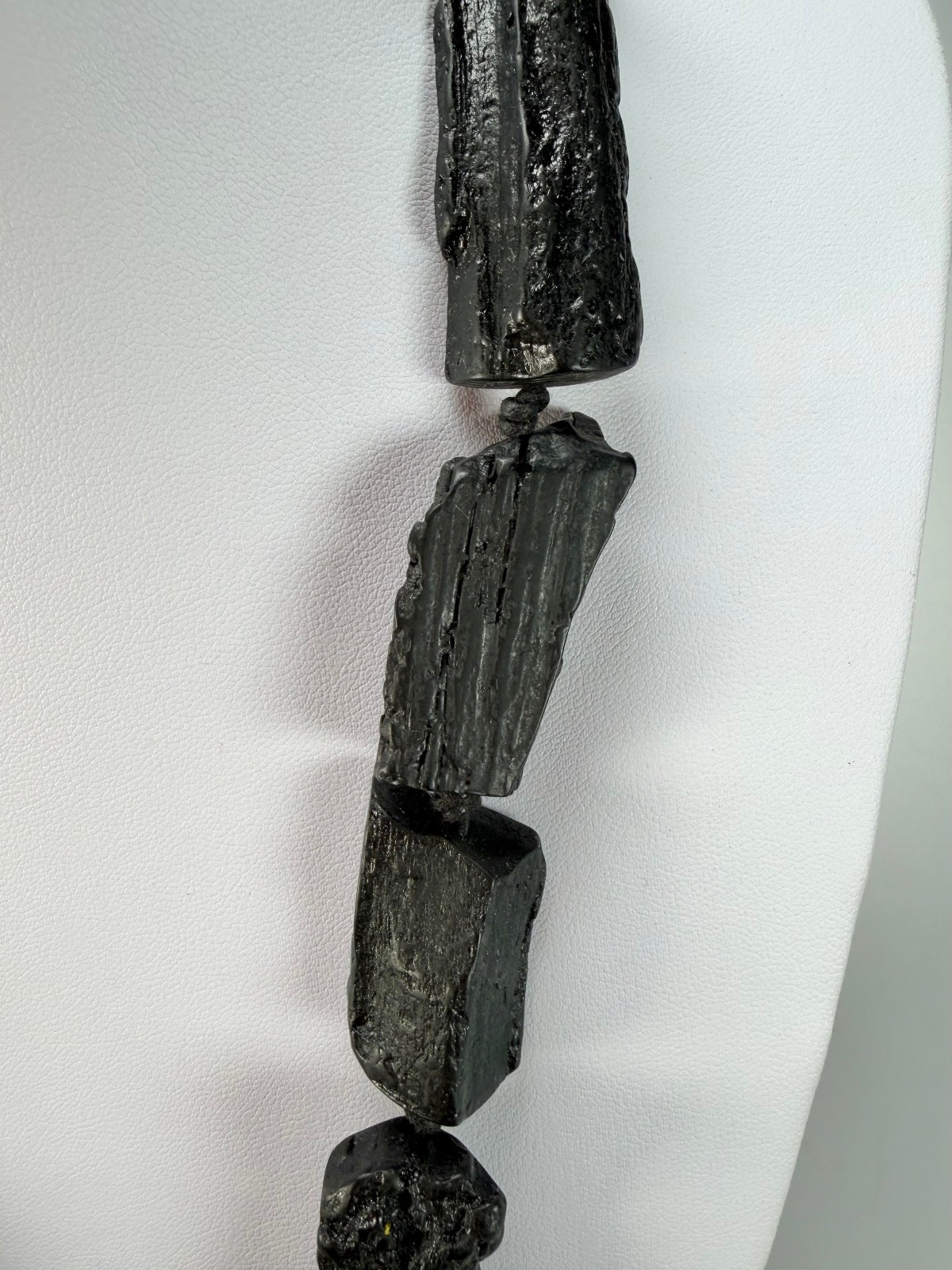 Jackie Brazil “Black Pieces” Charcoal Resin Necklace on Cord 45cm ( N2724 )
