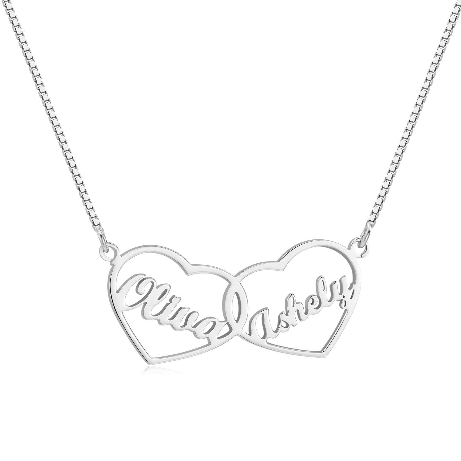 Personalized 2 Names Pendant for Mother Relationship Custom Necklace for Couple