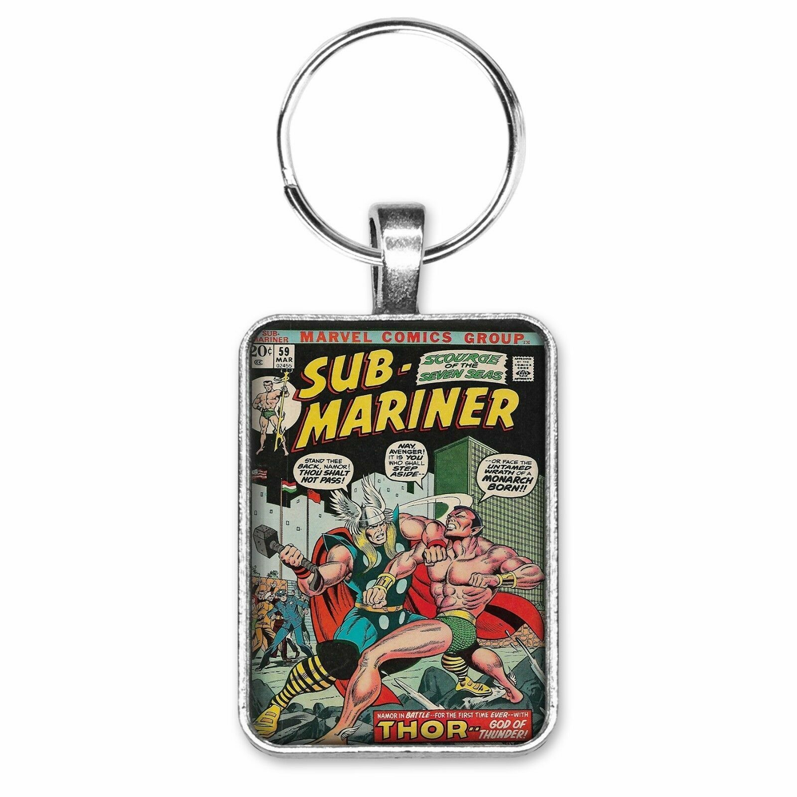 Sub-Mariner #59 AWESOME Jim Starlin THOR COVER Key Ring or Necklace MARVEL COMIC