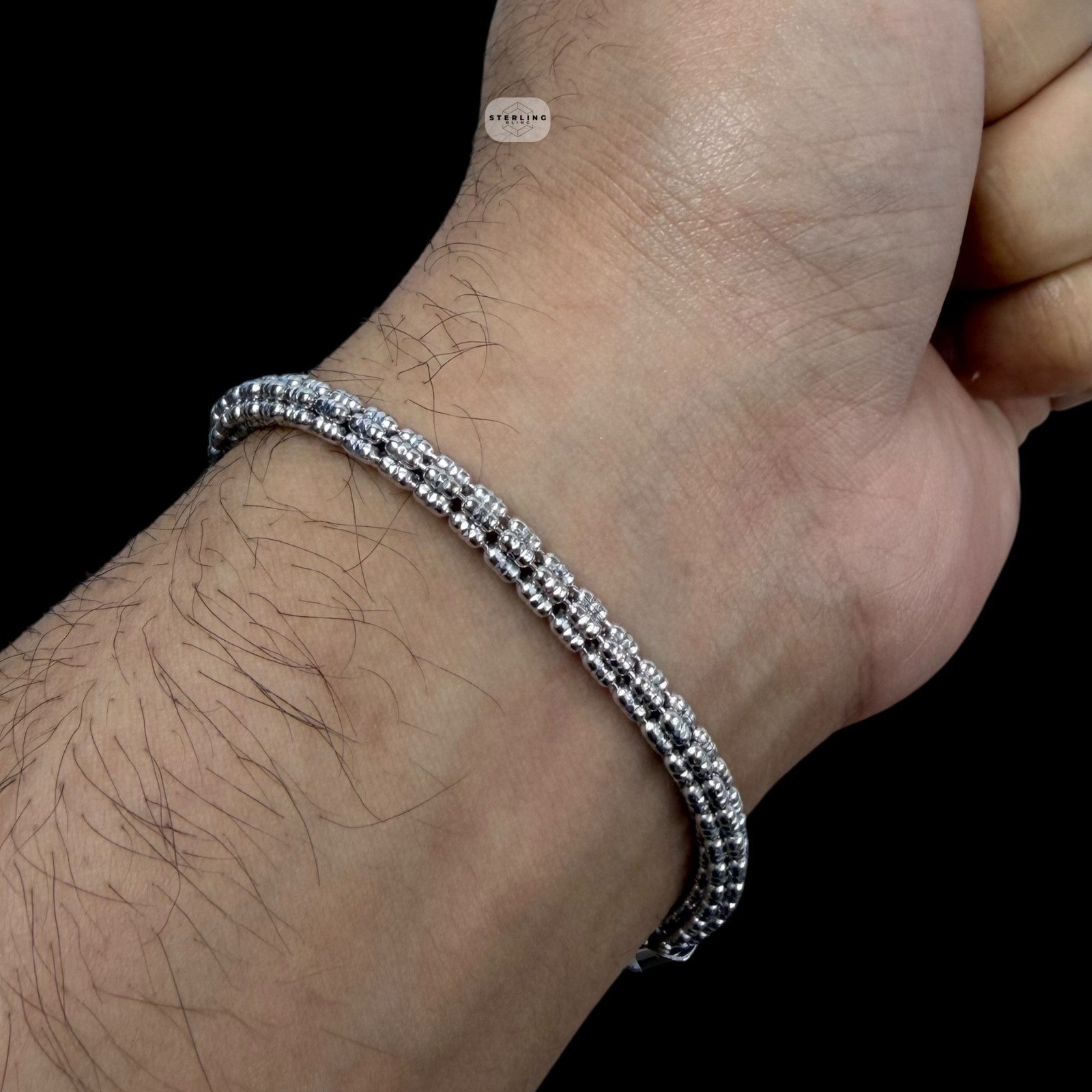 4mm Rhodium Ice Chain Diamond Cut Made in Italy Bronze Necklace Bracelet