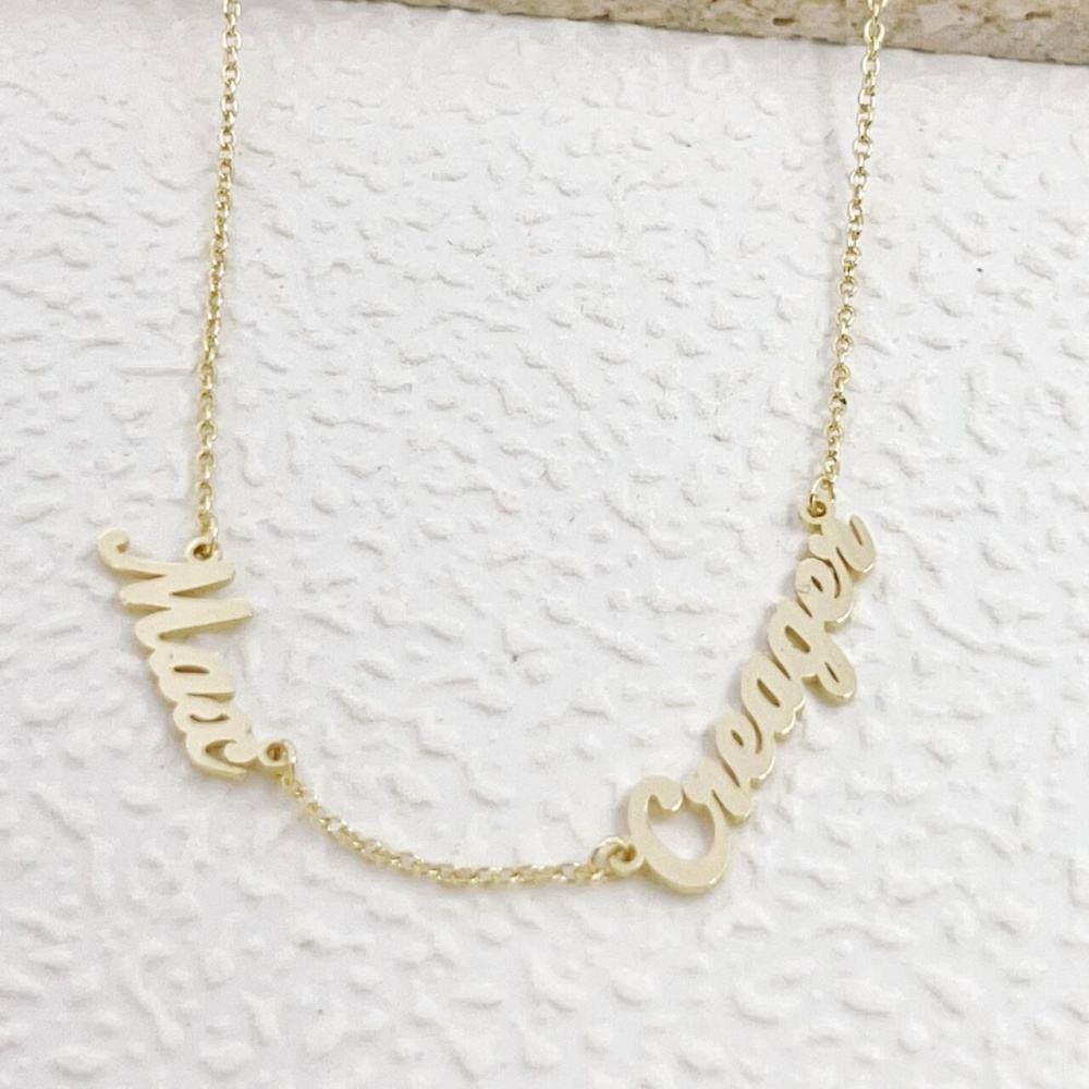 Personalized Double Names Necklace Pendant for Women Custom Made with 2 Names
