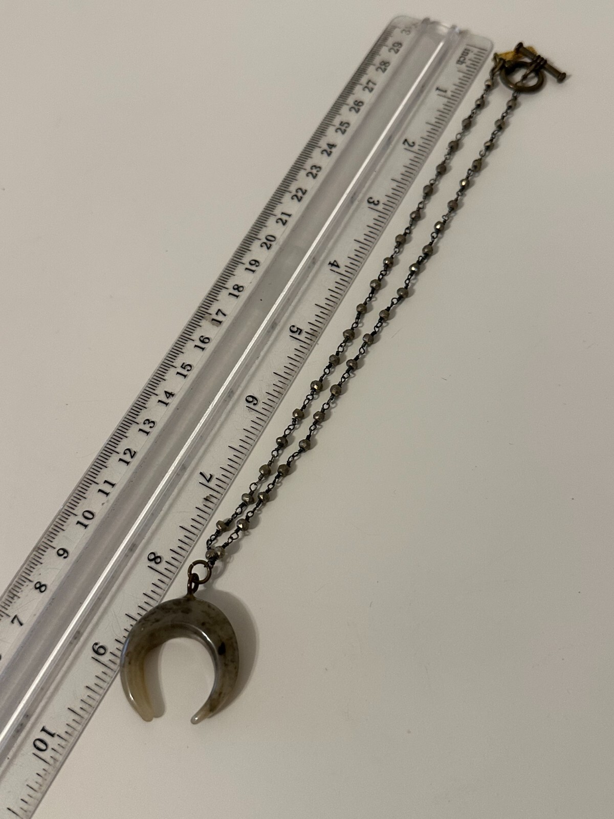 CC Jordan Designs Necklace Crescent Moon pendant Tribal Chain Toggle 16 in
