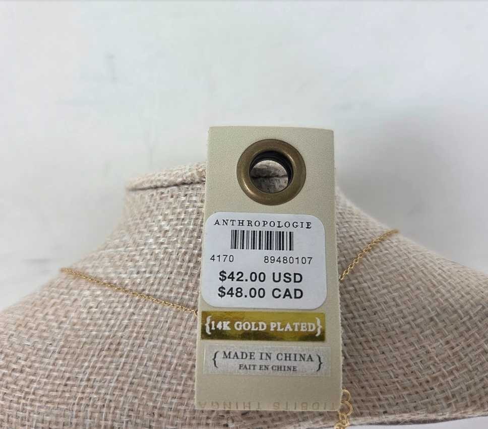 New Anthropologie medium rebirth necklace in mint green