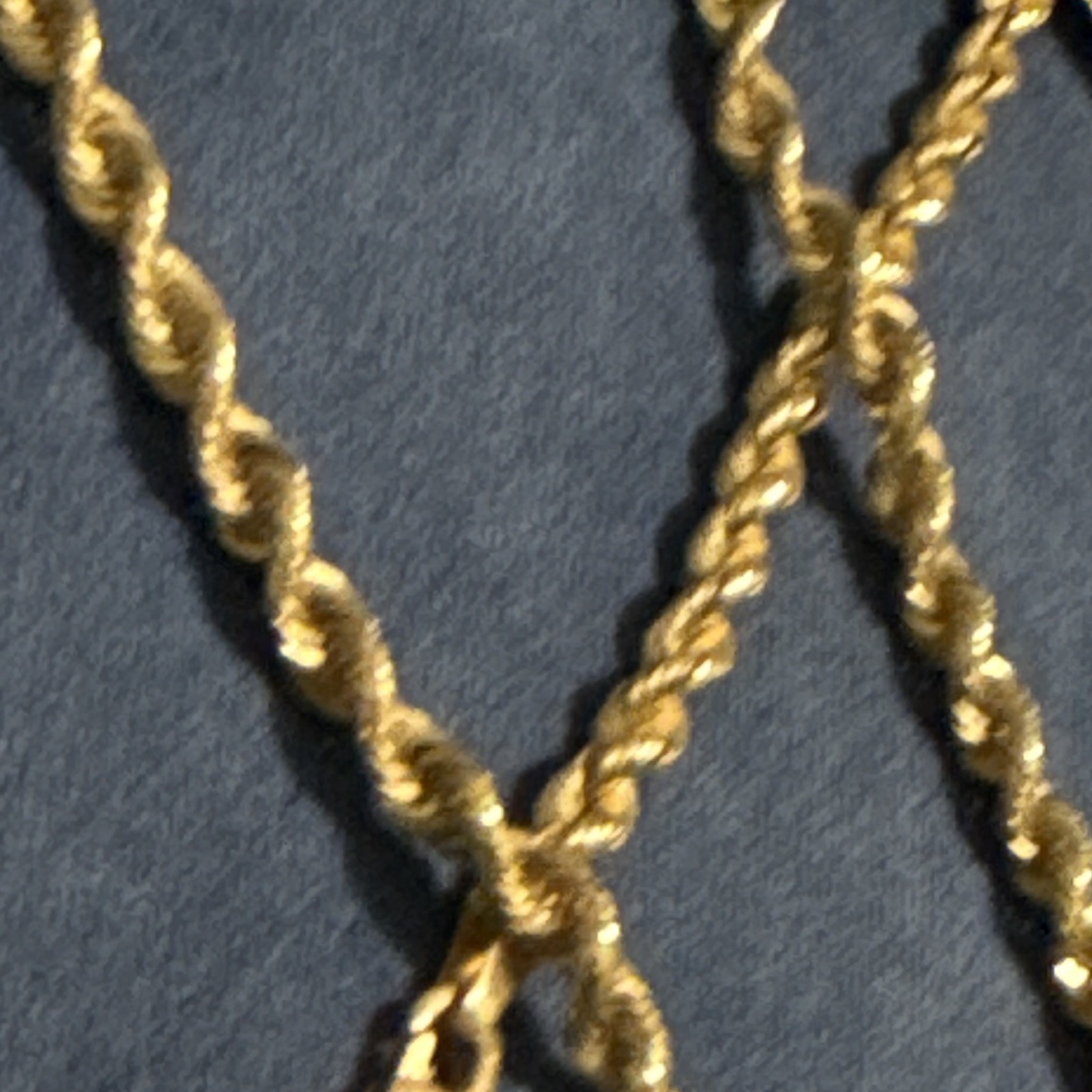 14k Yellow Gold Rope Chain Necklace 22 in Lobster Clasp, No Stone