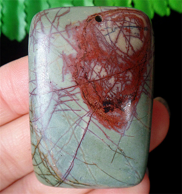 47x32x7mm Natural Brown&Army Green Picasso Jasper Oblong Pendant Bead EA86583