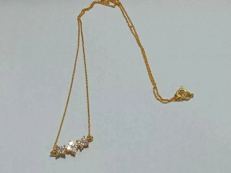 Women’s Beauty Necklace 1 Ct Round Cut Diamond Simulated 14k Yellow Gold Plated