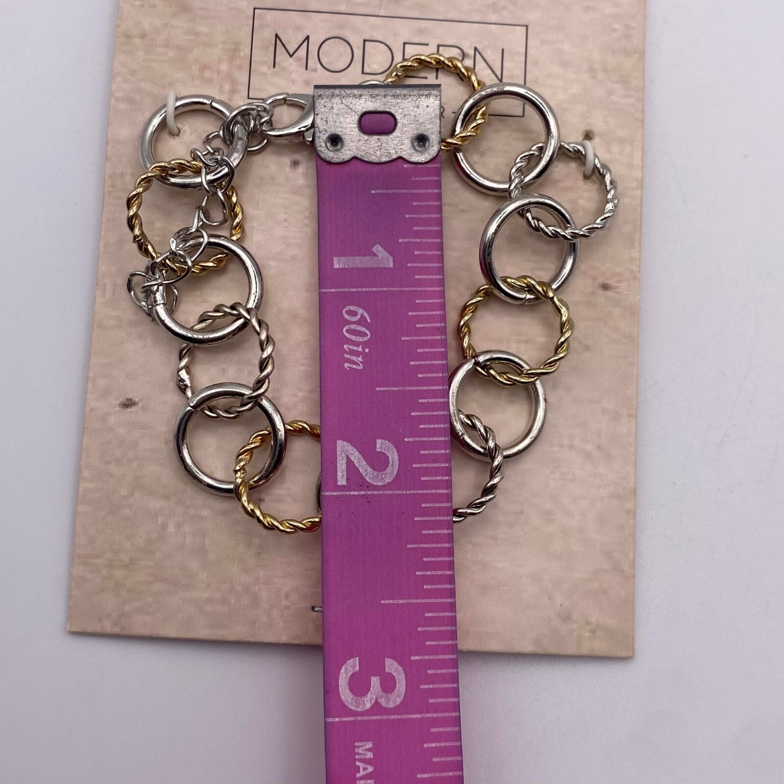3pcs Bracelet Gold Silver Interlocking Circles Chain Rhinestone Elegant Bracelet