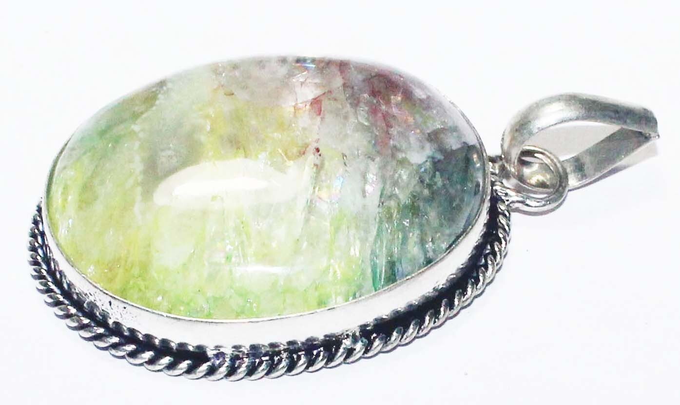Solar Quartz Oval Shape Gemstone Handmade Pendent Jewelry Pendant Size 1.5 Inch
